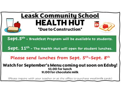 Leask Community School Health Hut