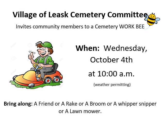 Cemetery Work Bee – October 4th