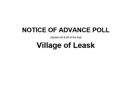 Notice of Advanced Poll