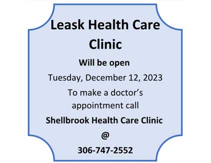 Leask Health Care Clinic – December 12, 2023