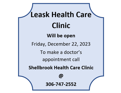 Health Clinic December 22nd, 2023