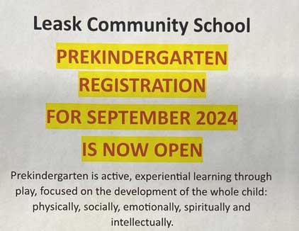 Prekindergarten Registration for September 2024