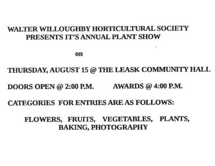 Annual Plant Show – August 15th, 2024