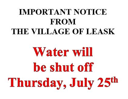 Water Shut Off – July 25th, 2024