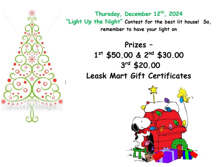 Light Up The Night December 12th, 2024 Village of Leask