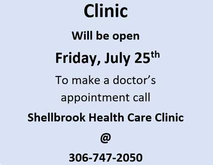 Leask Health Clinic – July 25th